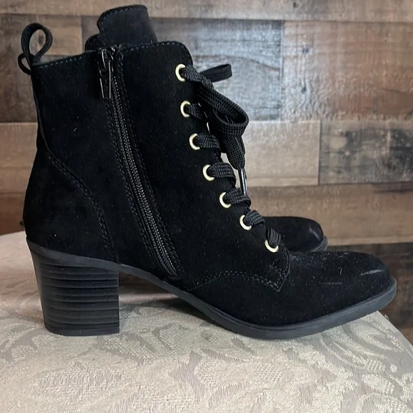 Rieker Ankle Suede Black Boots Size 36 EU (US 5.5-6) - Picture 7 of 8